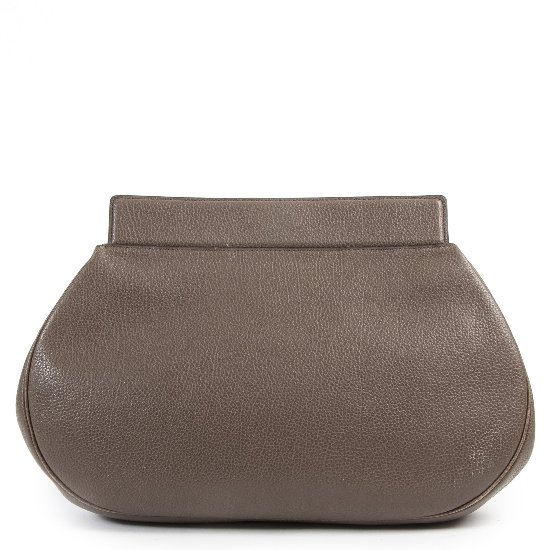 Authentic secondhand Delvaux Taupe Leather Paradis GM Clutch Bag designer bags fashion luxury vintage webshop safe secure online shopping
