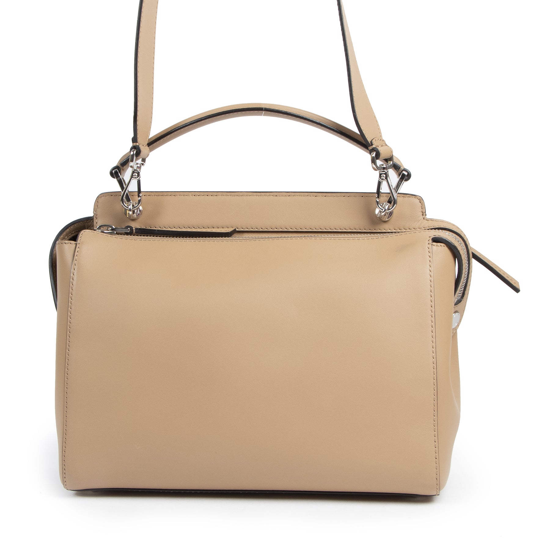 Fendi Beige Leather Dotcom Top Handle Bag kopen en verkopen aan de beste prijs