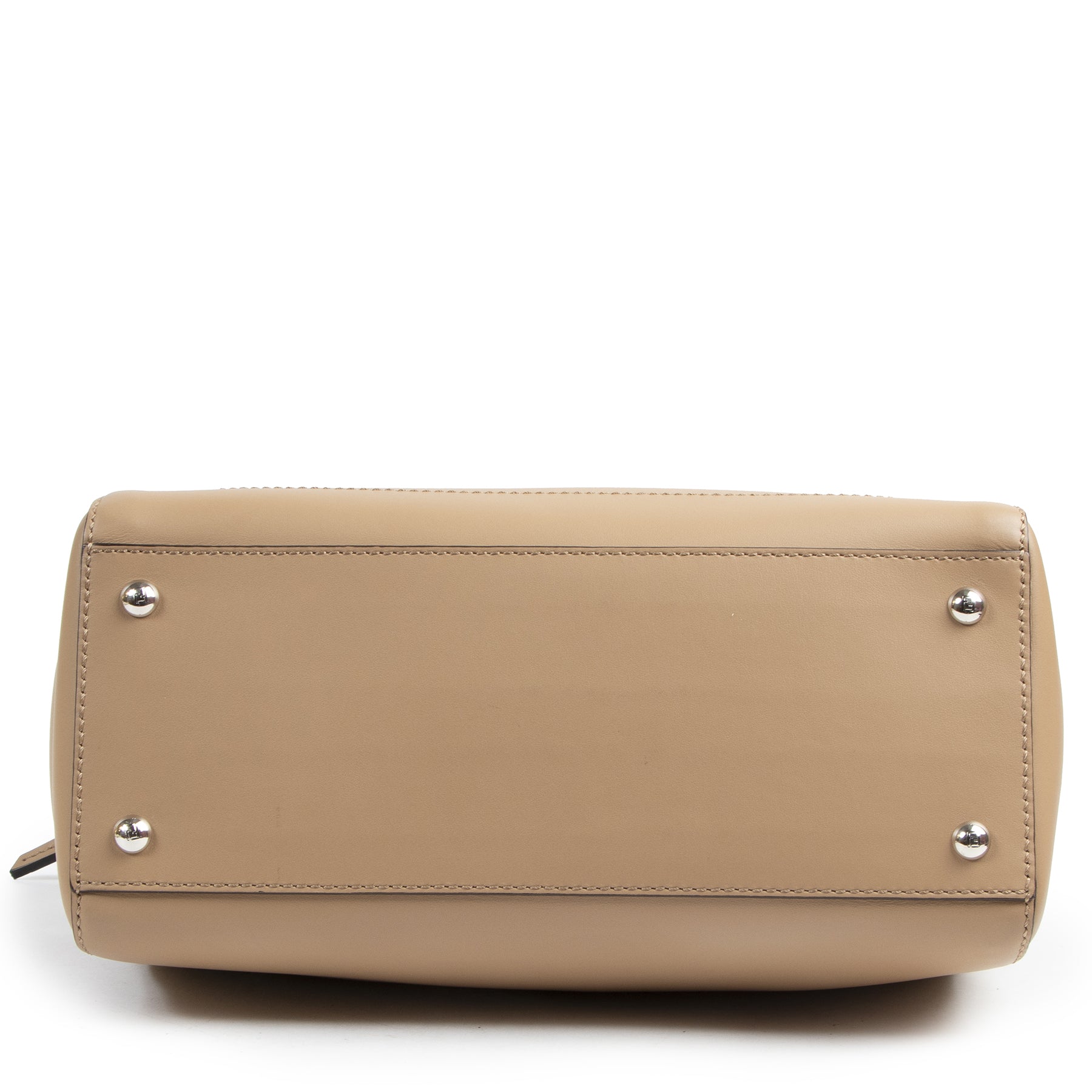 Fendi Beige Leather Dotcom Top Handle Bag for the best price online at Labellov secondhand