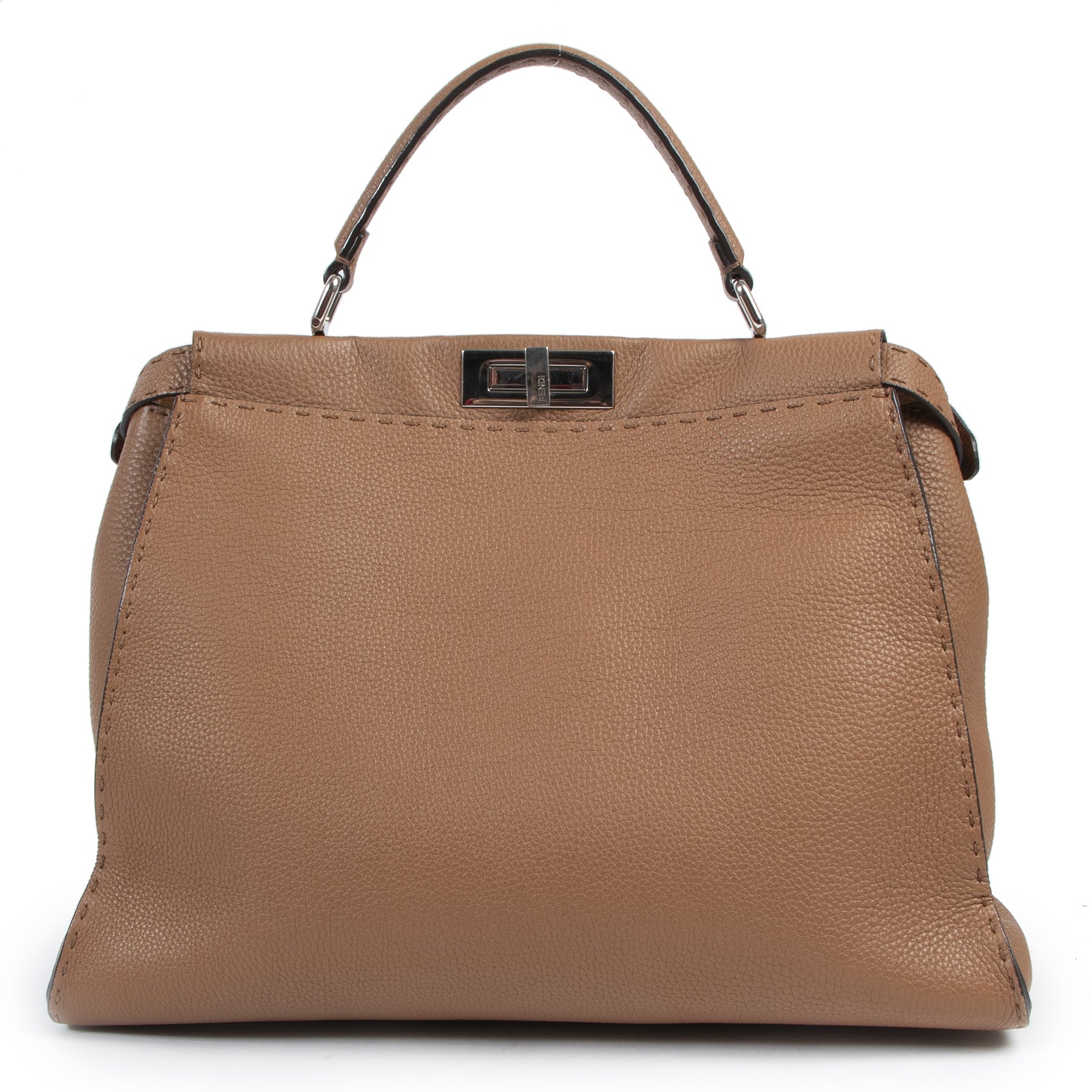 shop safe online Fendi Cognac Large Classic Peekaboo Tote