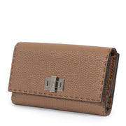 shop safe online Fendi Cognac Grained Leather Peekaboo Wallet