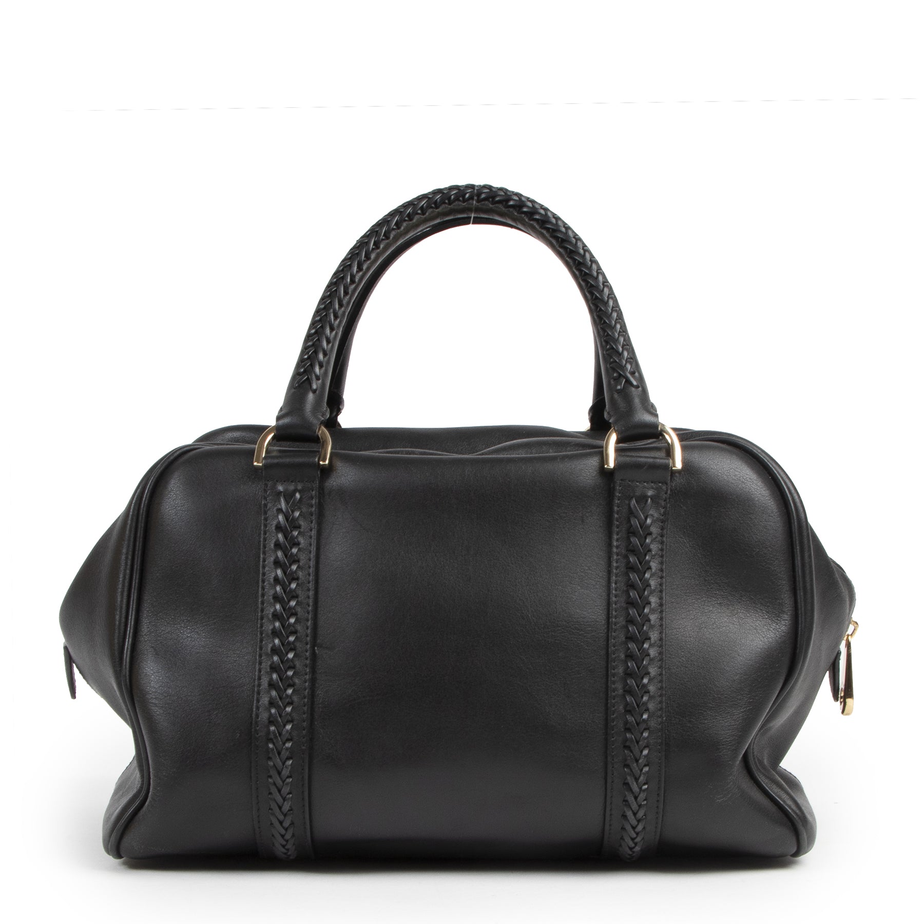 Authentic secondhand Mulberry Black Leather Top Handle Bag designer bags fashion luxury vintage webshop safe secure online shopping