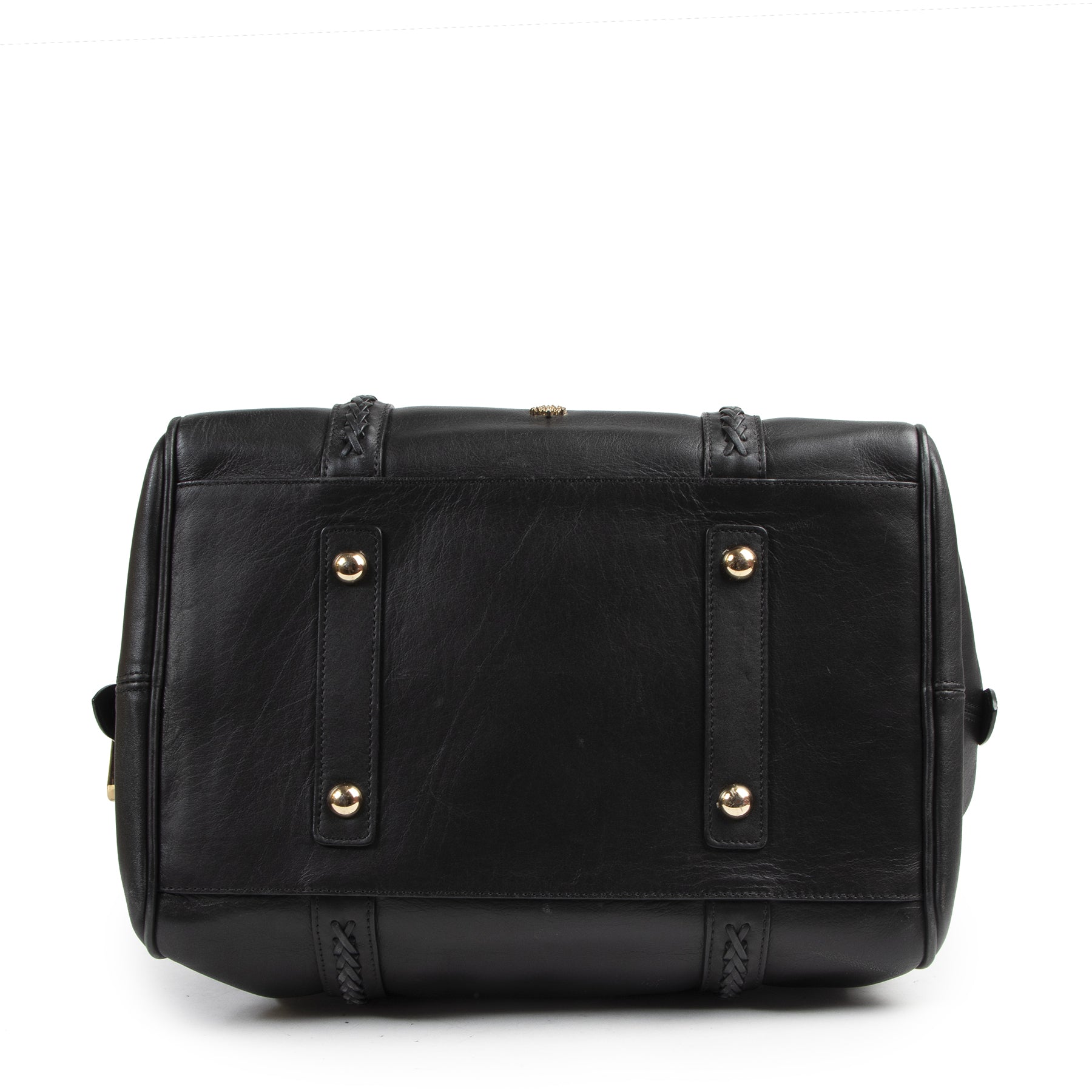 Authentic secondhand Mulberry Black Leather Top Handle Bag designer bags fashion luxury vintage webshop safe secure online shopping