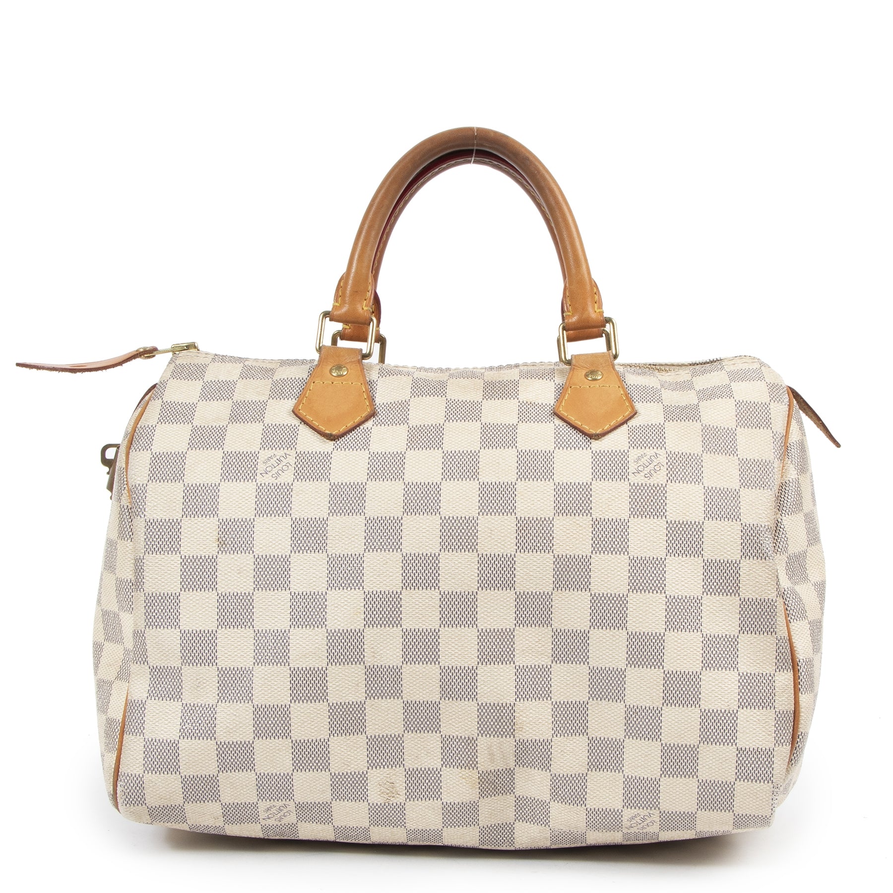Authentieke Tweedehands Louis Vuitton Damier Azur Speedy 30 Bag juiste prijs veilig online shoppen luxe merken webshop winkelen Antwerpen België mode fashion