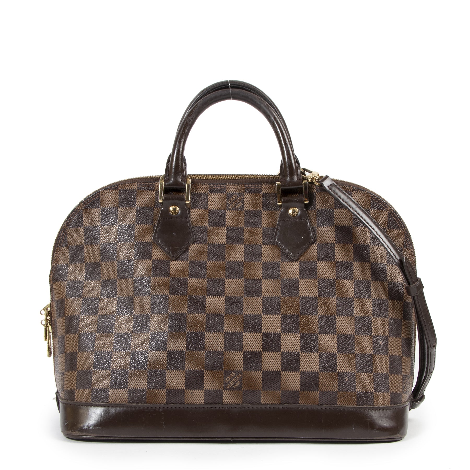 Authentic secondhand Louis Vuitton Damier Ebene Alma Bag + Strap designer bags fashion luxury vintage webshop safe secure online shopping