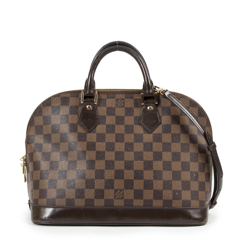 Authentic secondhand Louis Vuitton Damier Ebene Alma Bag + Strap designer bags fashion luxury vintage webshop safe secure online shopping