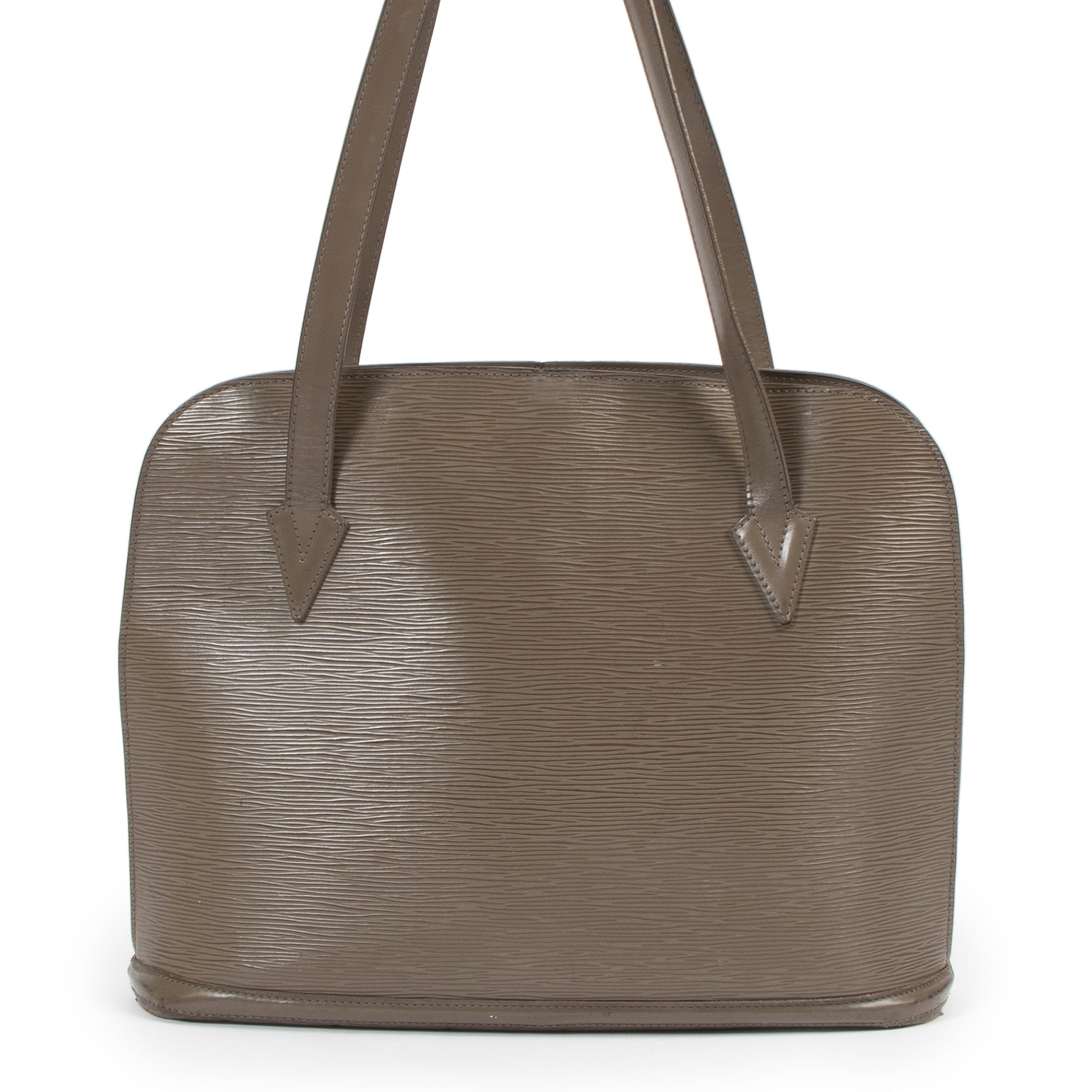 Authentieke Tweedehands Louis Vuitton Taupe Epi Leather Lussac Shoulder Bag juiste prijs veilig online shoppen luxe merken webshop winkelen Antwerpen België mode fashion