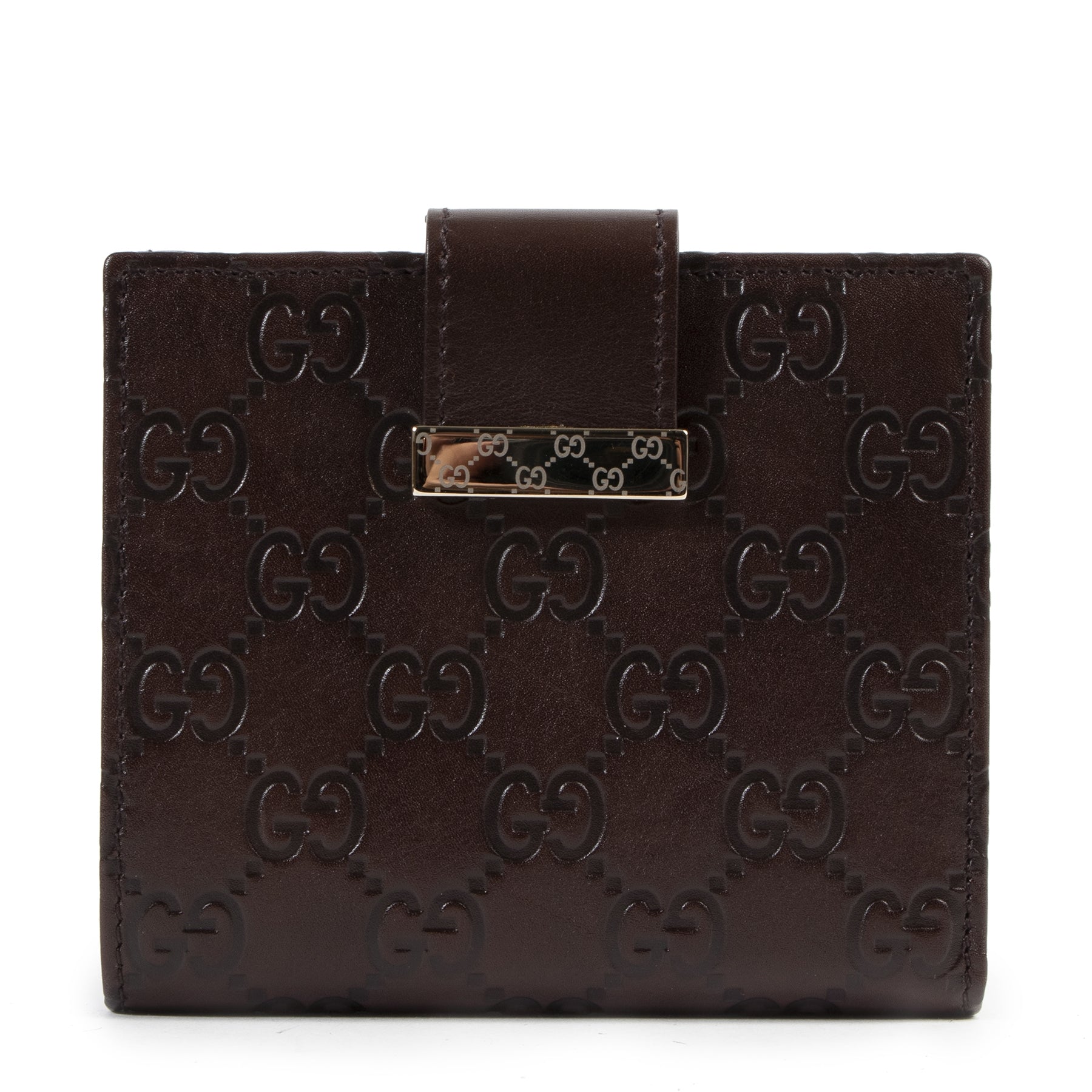 koop veilig online Gucci Guccissima Medium Flap Wallet