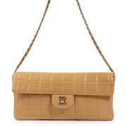 Chanel Camel CC East West Chocolate Bar Flap Bag fort he best price at Labellov secondhand luxury