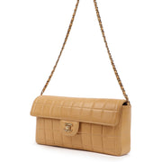 Chanel Camel CC East West Chocolate Bar Flap Bag for the best price at Labellov secondhand luxury in Antwerp Brussels and Knokke. 100% authentic designer bags.