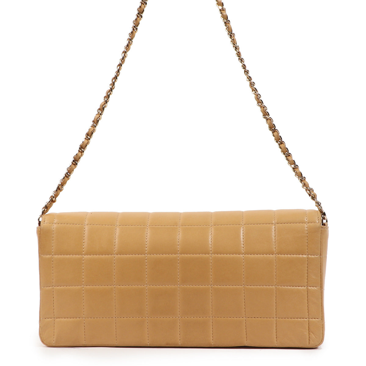 Chanel Camel CC East West Chocolate Bar Flap Tas