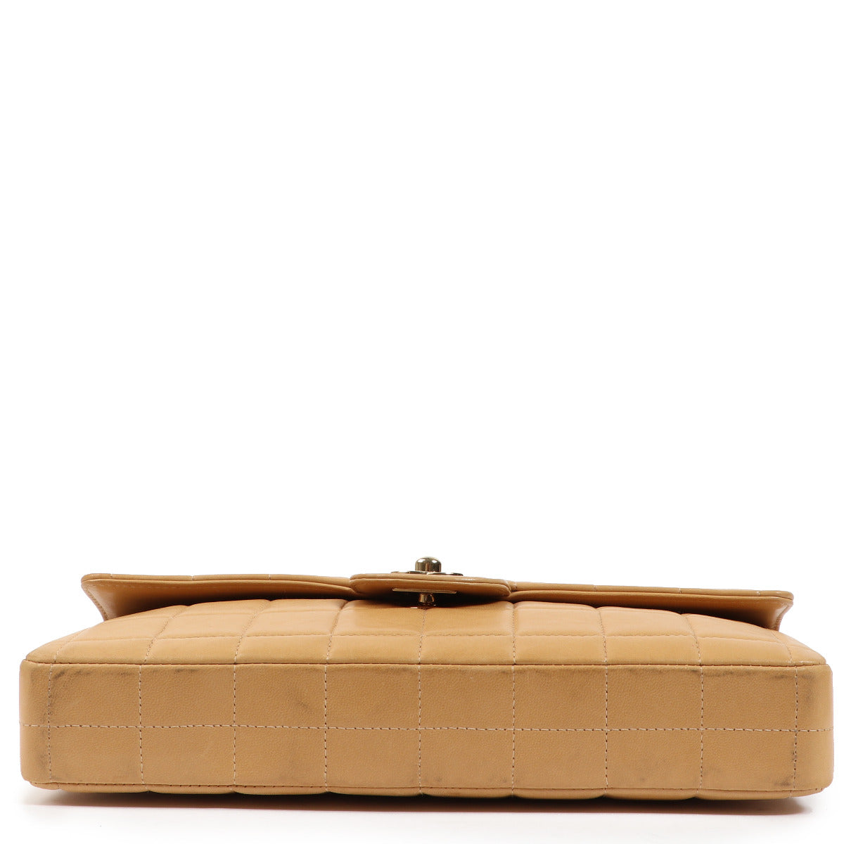 Chanel Camel CC East West Chocolate Bar Flap Tas