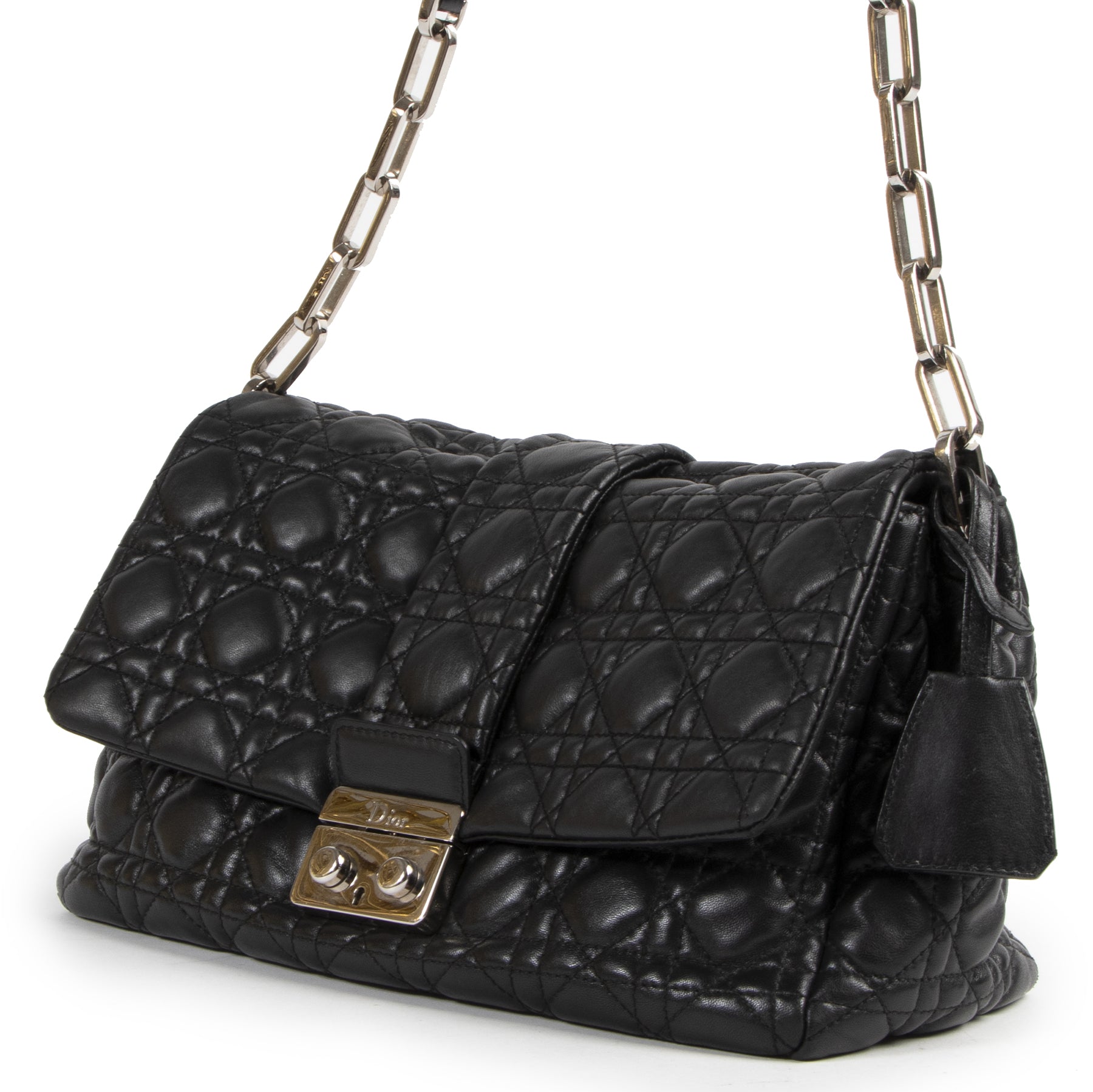 Dior New Lock Black Cannage Quilted Lambskin Bag