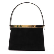 Buy an authentic second hand Gucci Black Suede Top Handle Evening Bag in very good condition at Labellov.com