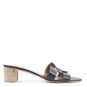 Authentieke Tweedehands Hermès Black Leather Oasis Sandals - Size 39,5 juiste prijs veilig online shoppen luxe merken webshop winkelen Antwerpen België mode fashion