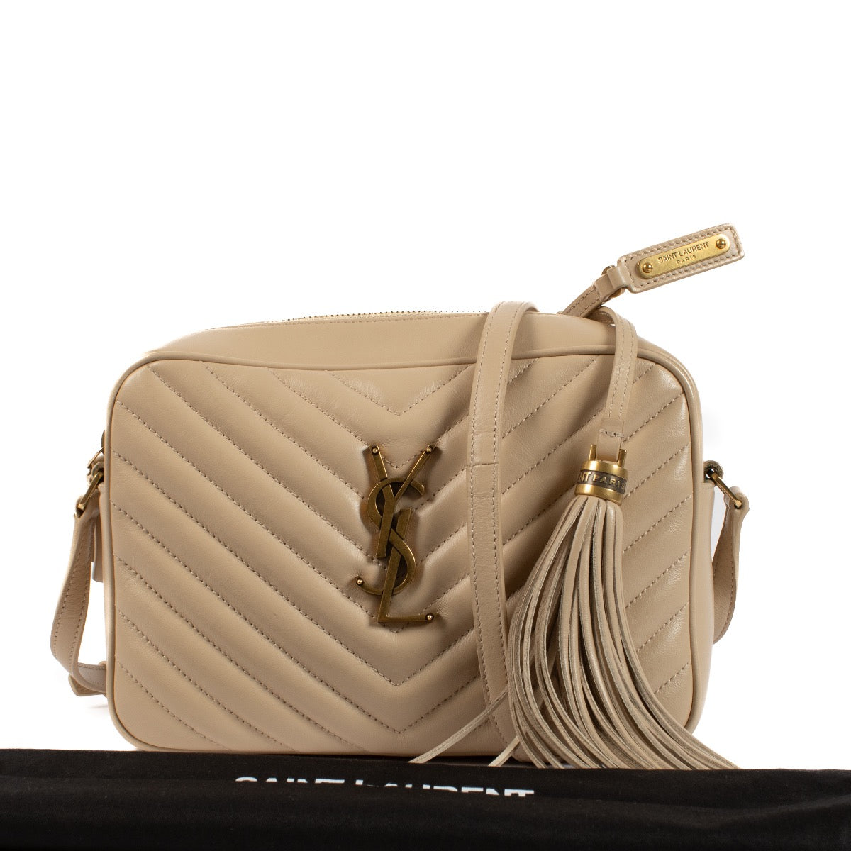 shop 100% authentic second hand Saint Laurent Beige Lou Quilted Camera Bag on Labellov.com