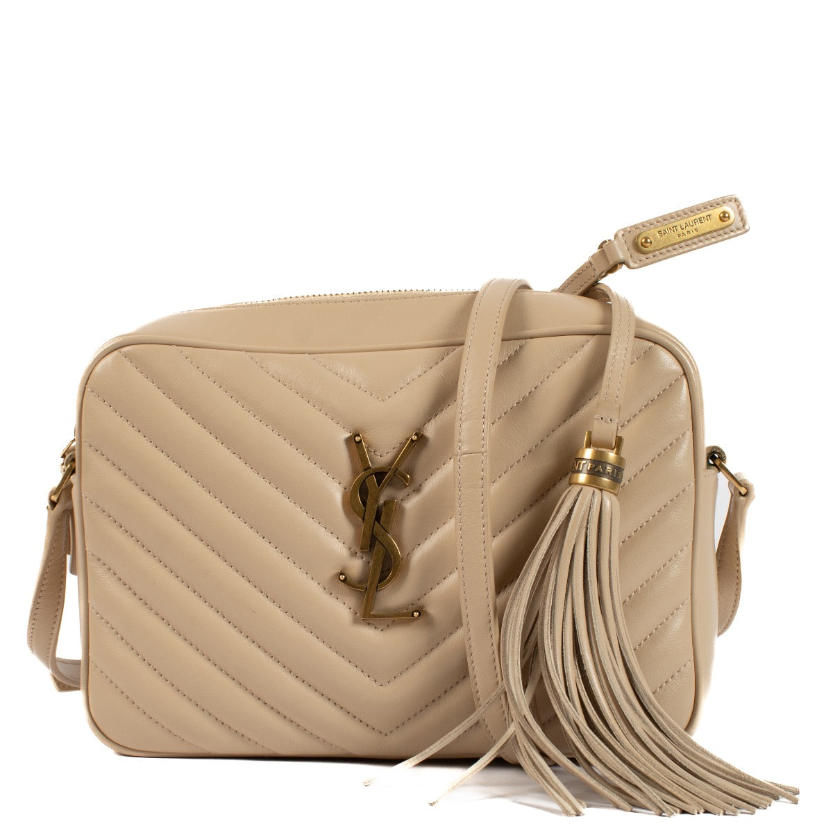 shop 100% authentic second hand Saint Laurent Beige Lou Quilted Camera Bag on Labellov.com