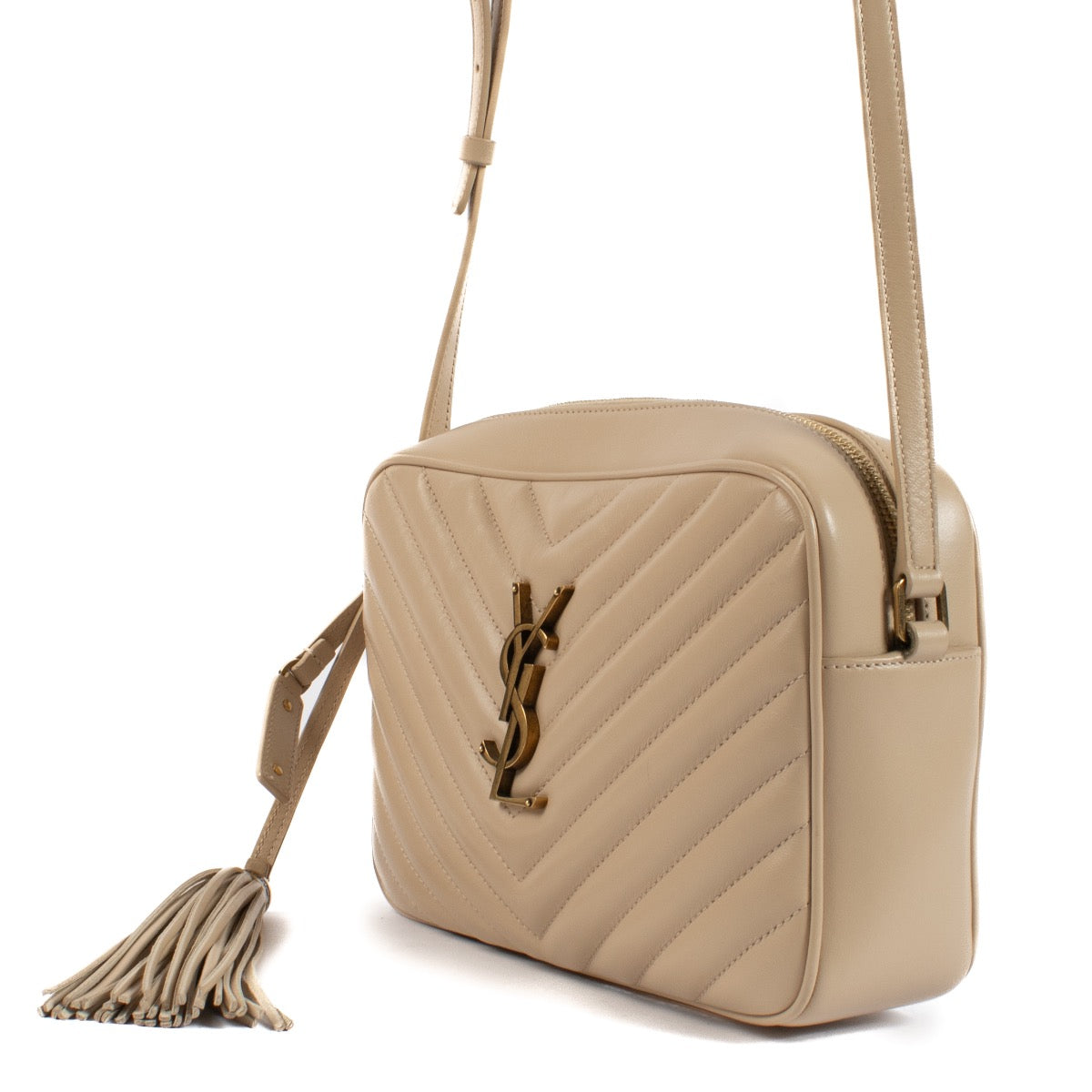 shop 100% authentic second hand Saint Laurent Beige Lou Quilted Camera Bag on Labellov.com
