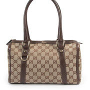Authentieke Tweedehands Gucci Monogram Small Abbey Boston Bag juiste prijs veilig online shoppen luxe merken webshop winkelen Antwerpen België mode fashion