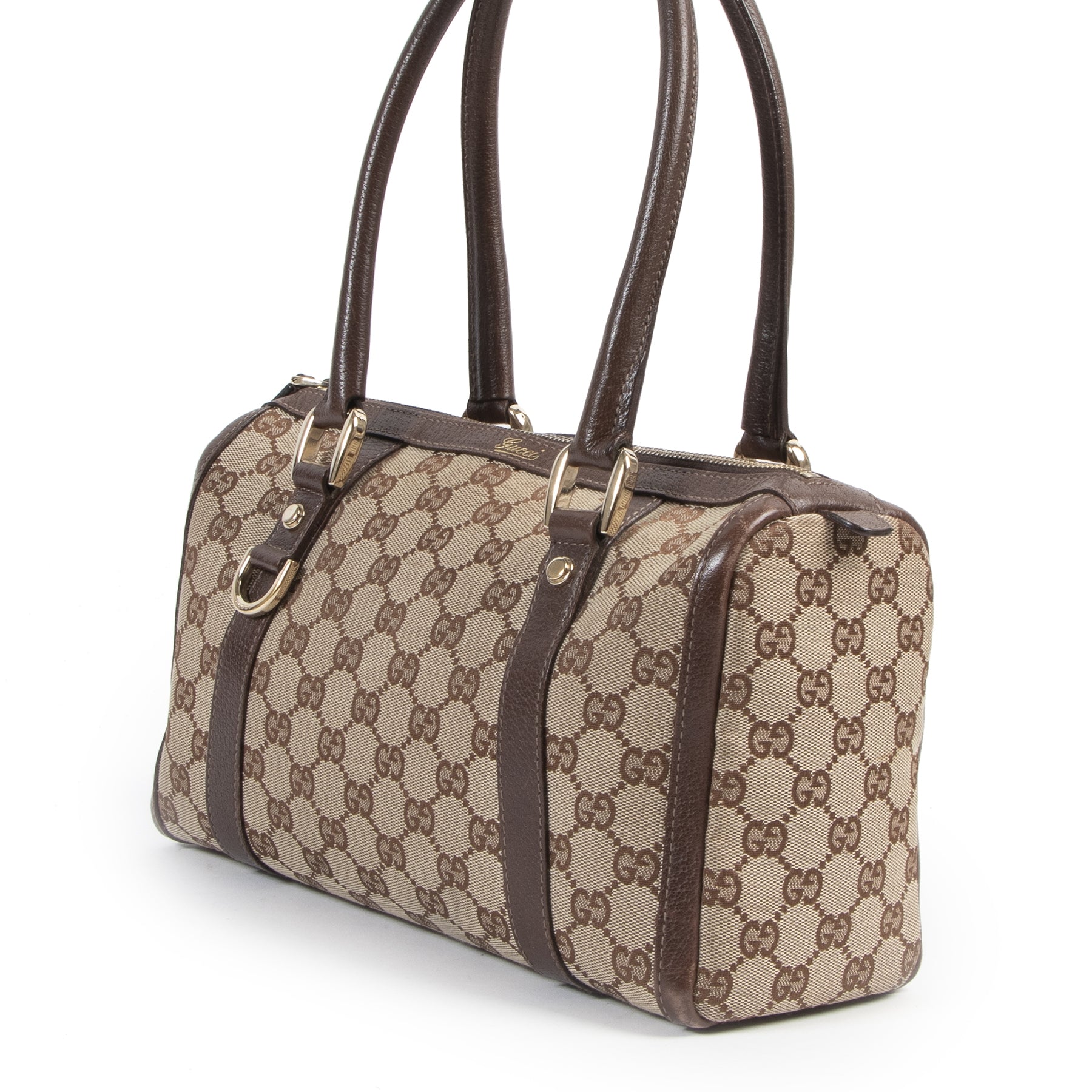 Authentic secondhand Gucci Monogram Small Abbey Boston Bag designer bags fashion luxury vintage webshop safe secure online shopping