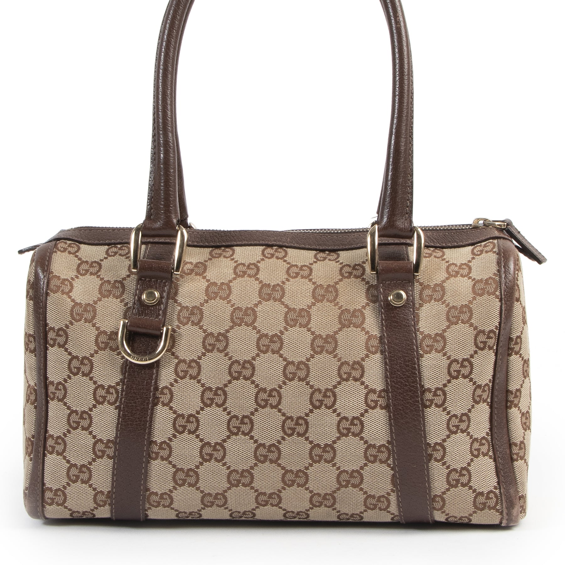 Authentic secondhand Gucci Monogram Small Abbey Boston Bag designer bags fashion luxury vintage webshop safe secure online shopping