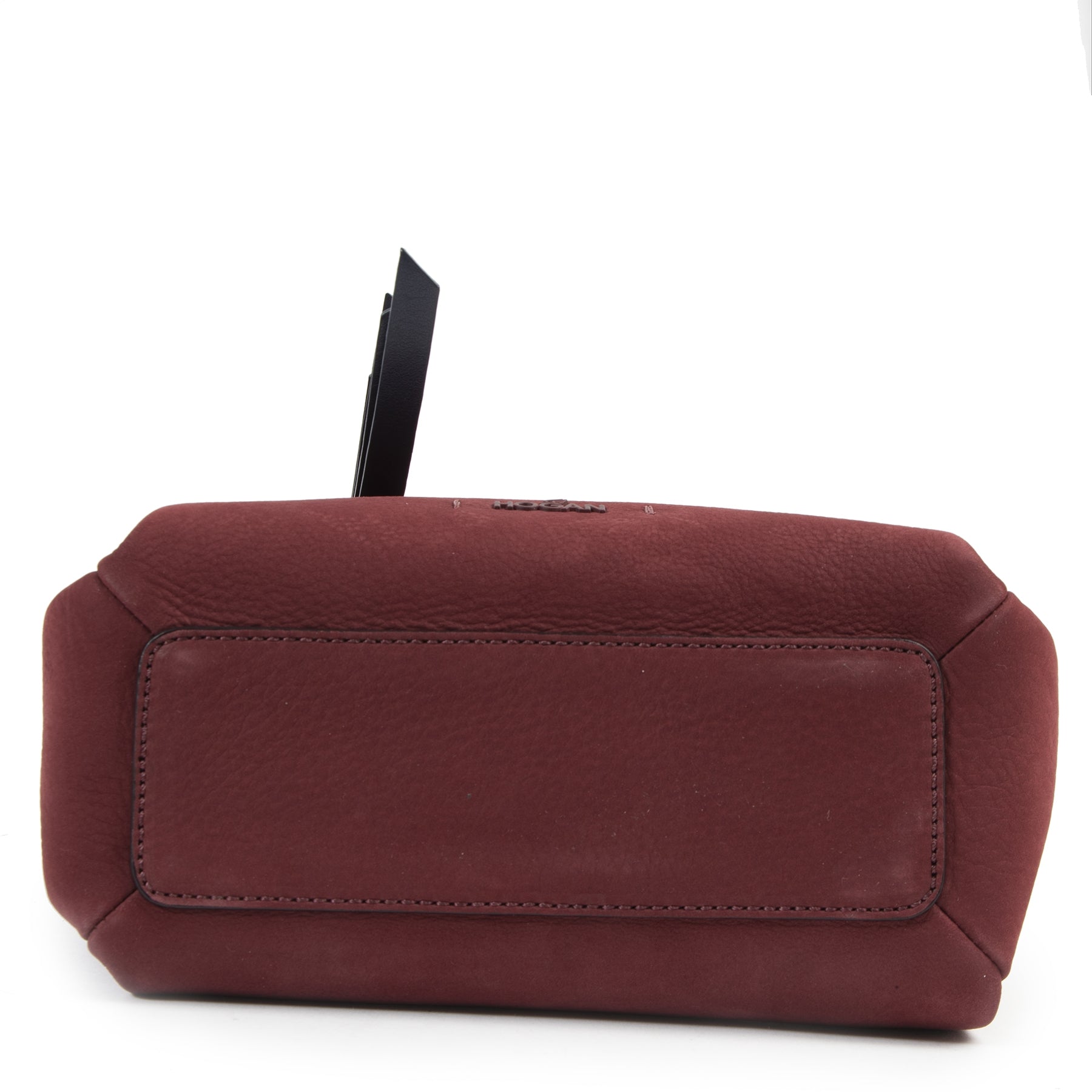Authentic secondhand Hogan Bordeaux Nubuck Zipper Top Handle Bag designer bags fashion luxury vintage webshop safe secure online shopping