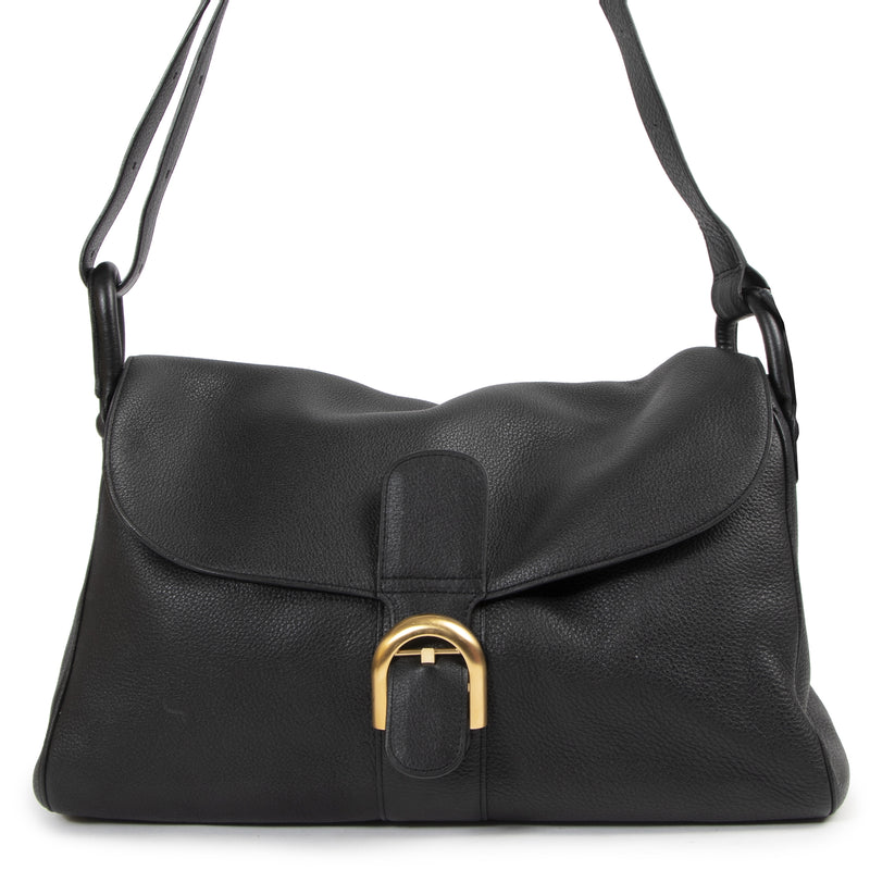 Delvaux Black Leather Brillant Besace Bag