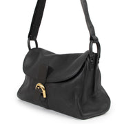Authentieke Tweedehands Delvaux Black Leather Brillant Besace Bag juiste prijs veilig online shoppen luxe merken webshop winkelen Antwerpen België mode fashion