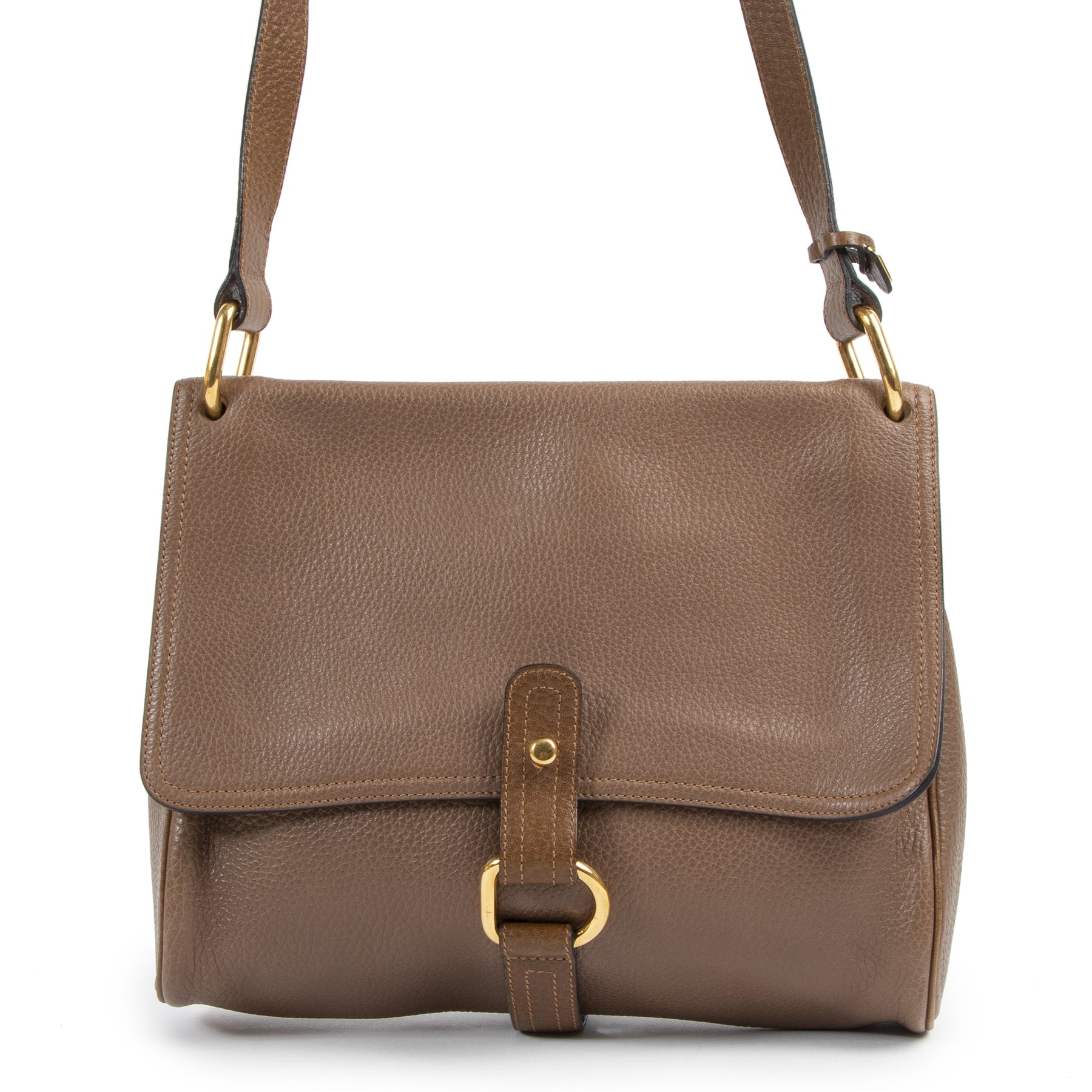 Authentieke Delvaux Taupe Flap D bag aan de juiste prijs in alle veiligheid bij Labellov Antwerpen