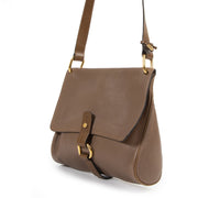 Authentic Delvaux Taupe Flap D Bag at the right price online safe and secure at Labellov Antwerp