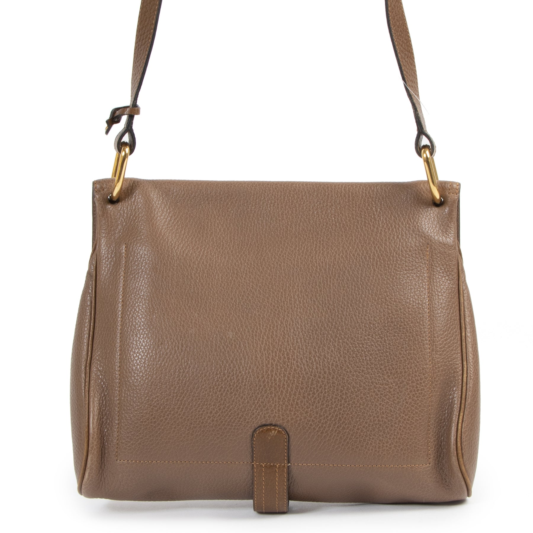Delvaux Taupe Flap D Bag
