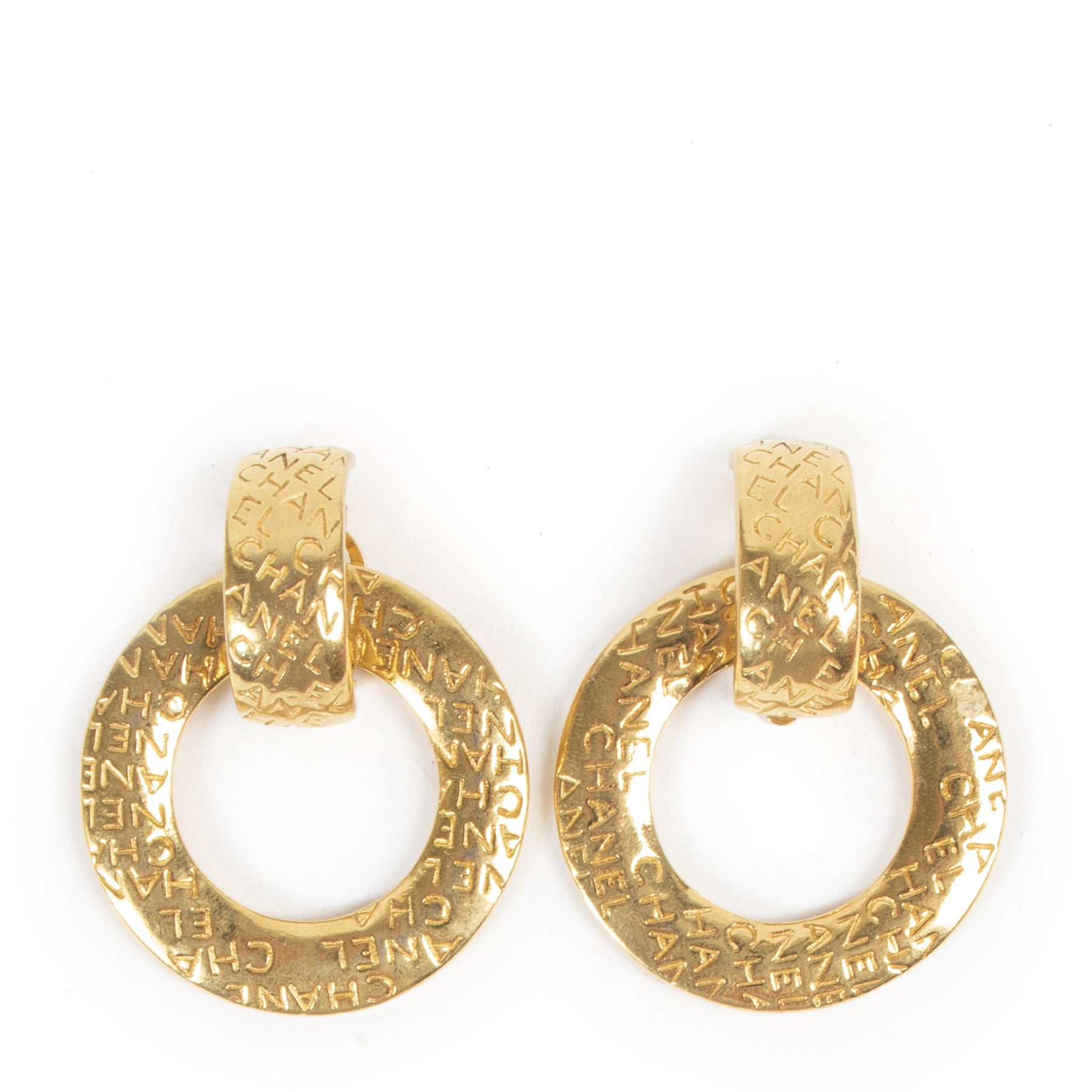 Chanel Gold Hoop Clip-on Earrings for the best price