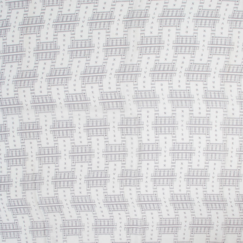 Buy authentic designer vintage second hand luxury Delvaux Blue-grey Printed Slik Foulard Scarf at Labellov.