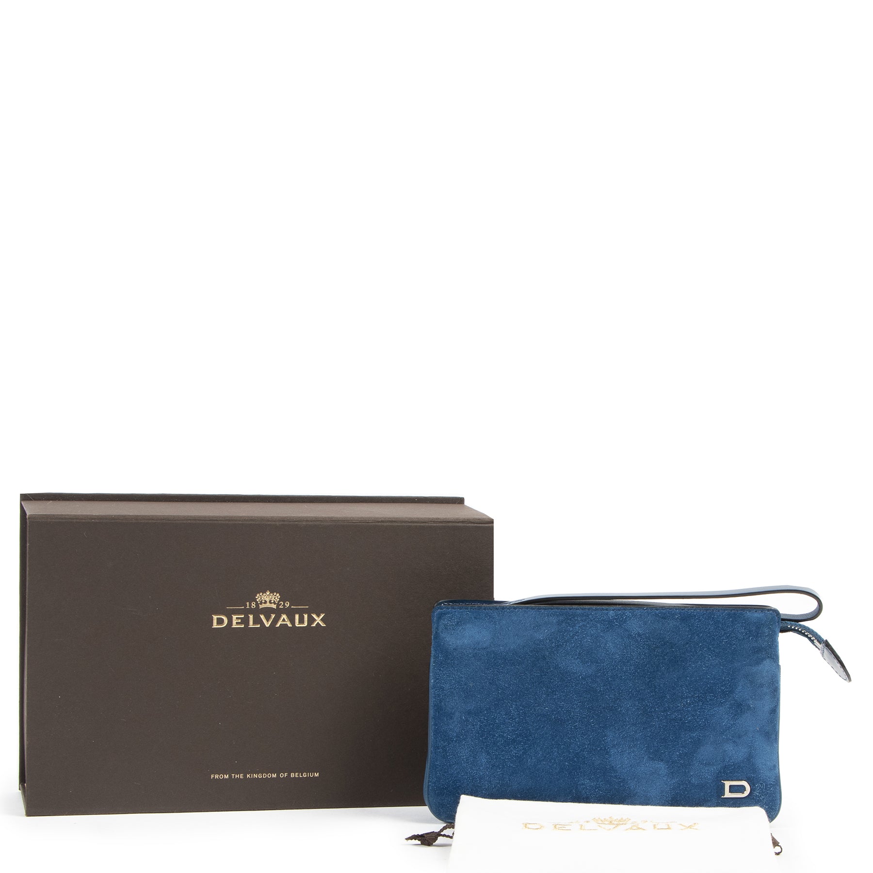 Delvaux Blue Nubuck Allure Trio Wallet