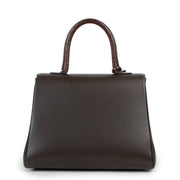 Delvaux Brillant MM Brown Ostrich/Calfskin Leather Handbag