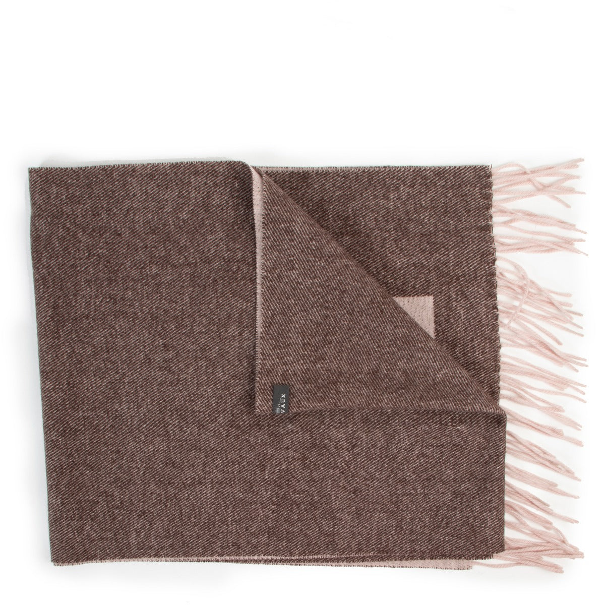 Buy second hand vintage luxury designer high end fashion Delvaux D Pink And Grey Cashmere Scarf at Labellov