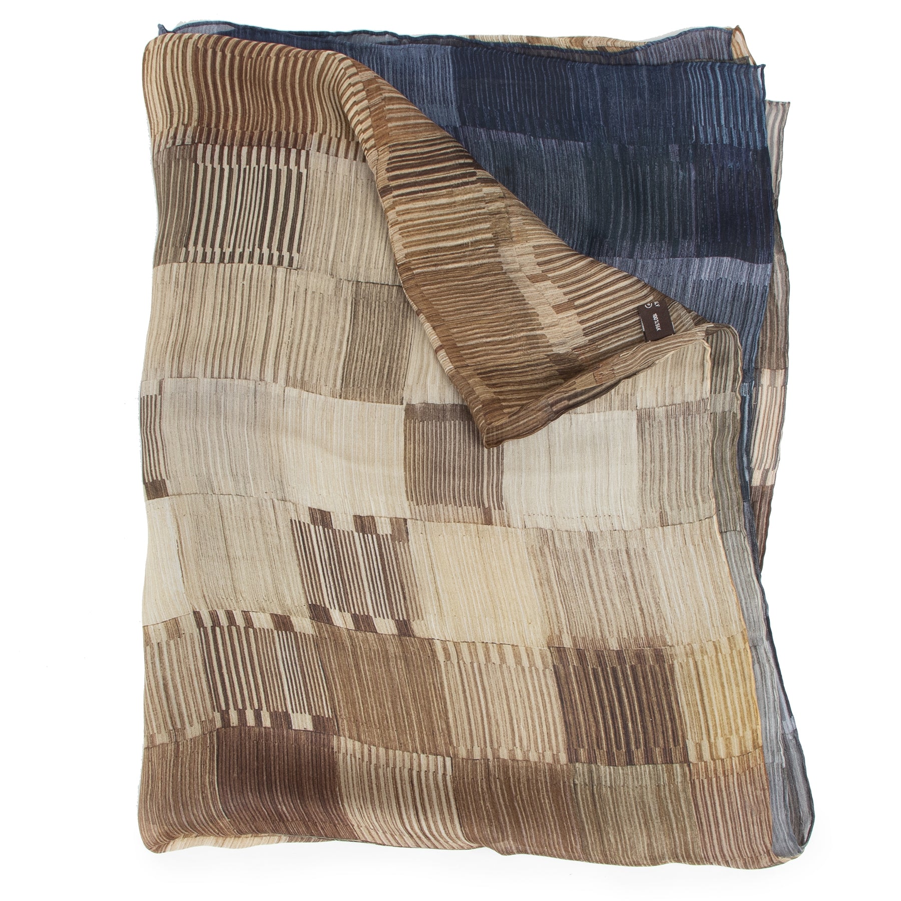 Authentieke Tweedehands Delvaux Brown Pattern Silk Scarf juiste prijs veilig online shoppen luxe merken webshop winkelen Antwerpen België mode fashion