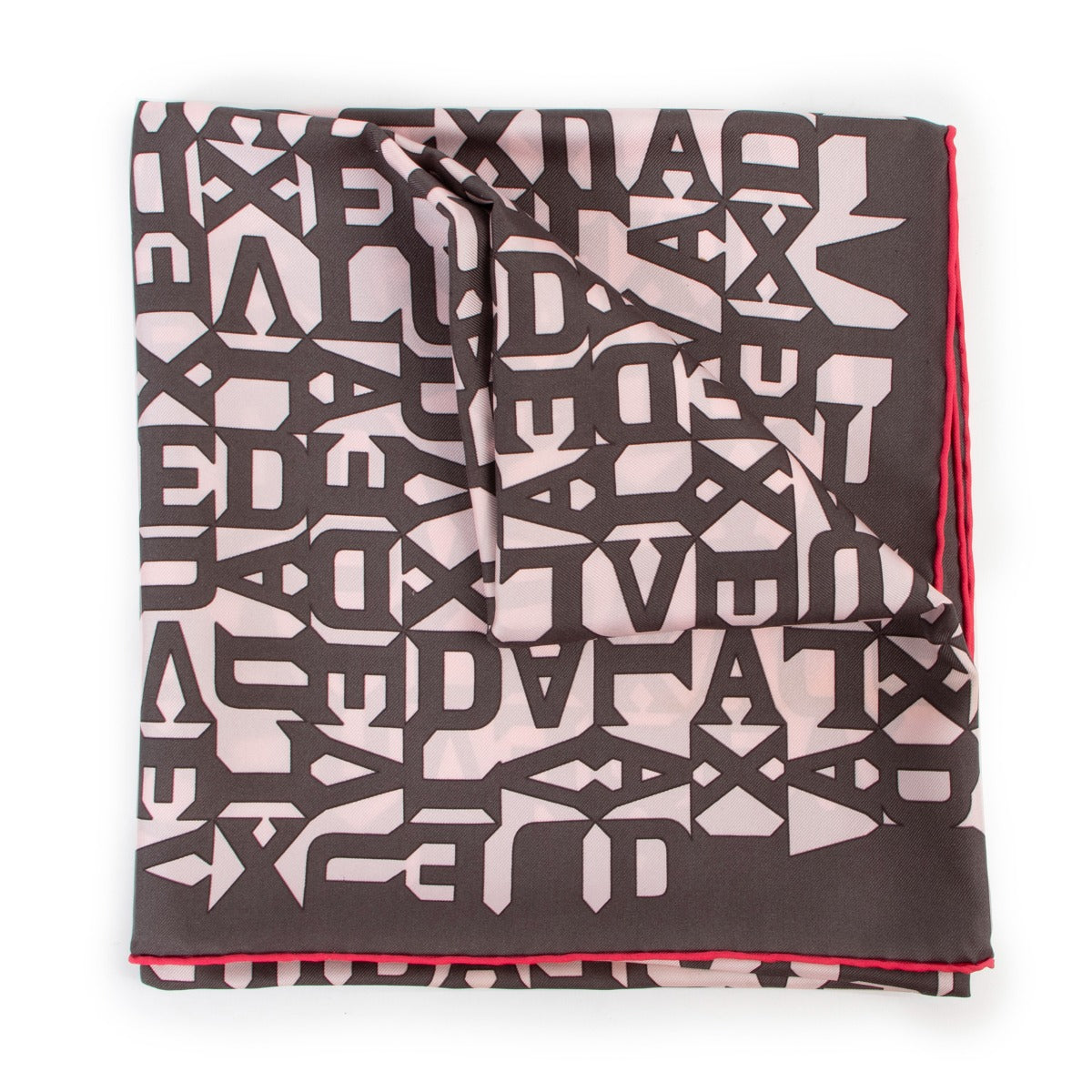 Delvaux Monogram Brown And Nude Silk Scarf