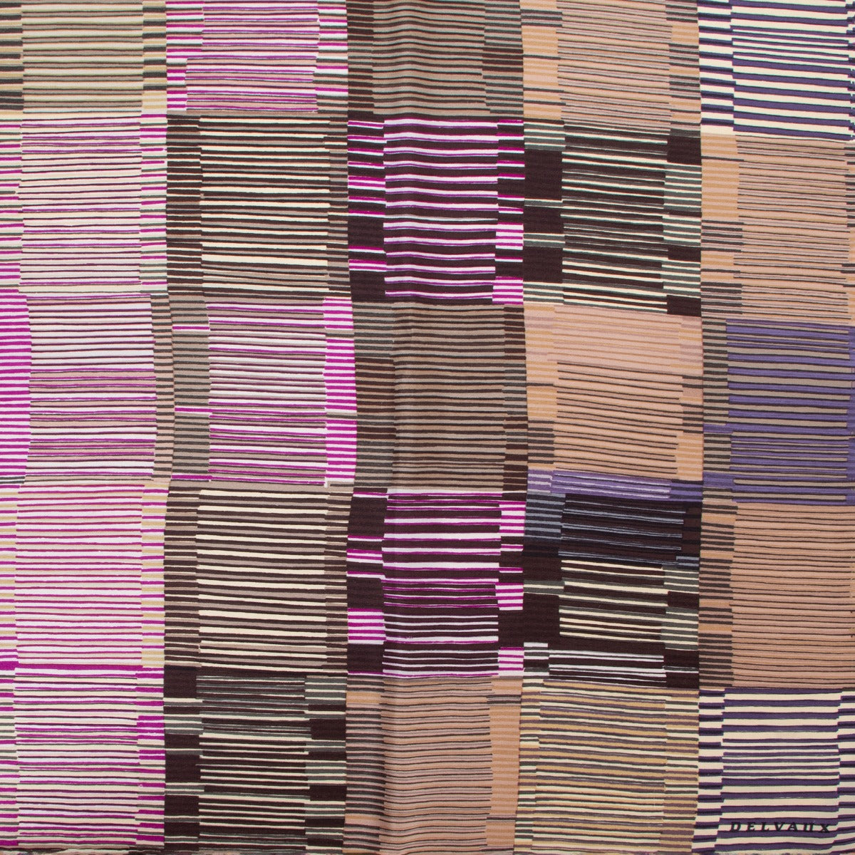 Buy second hand vintage designer luxury high end Delvaux Multicolor Striped Silk Scarf at Labellov.