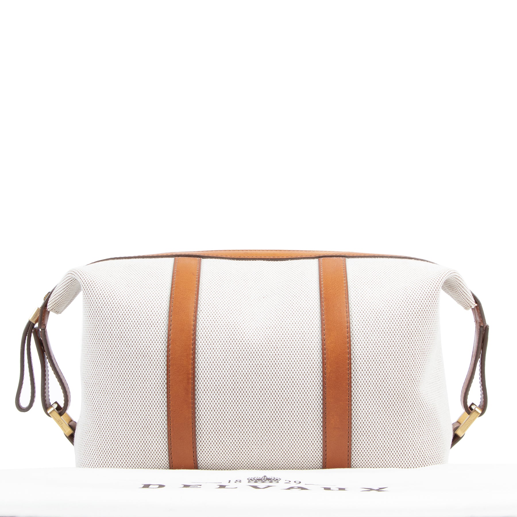 Delvaux Toile and Leather Pouch Bag