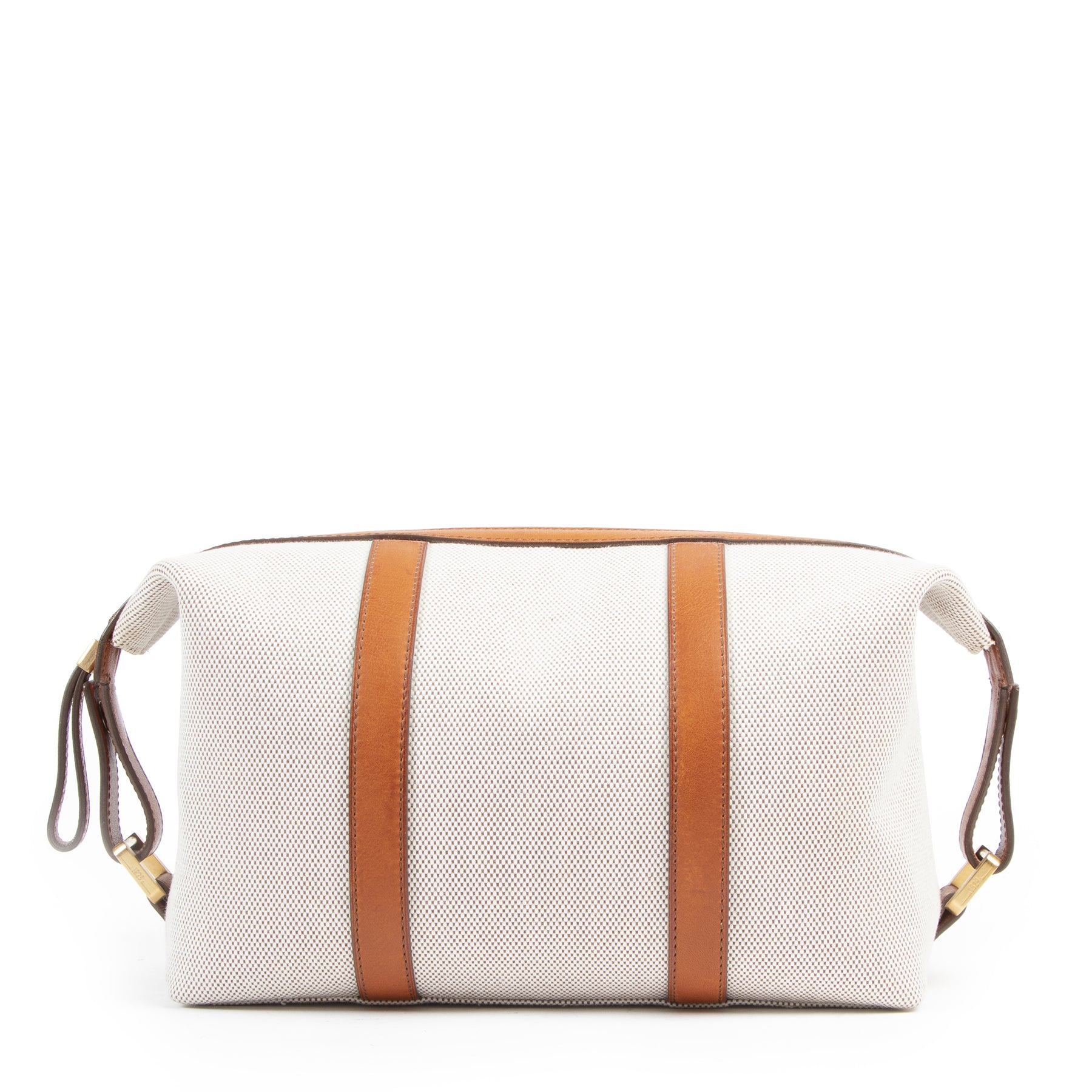 Delvaux Toile and Leather Pouch Bag
