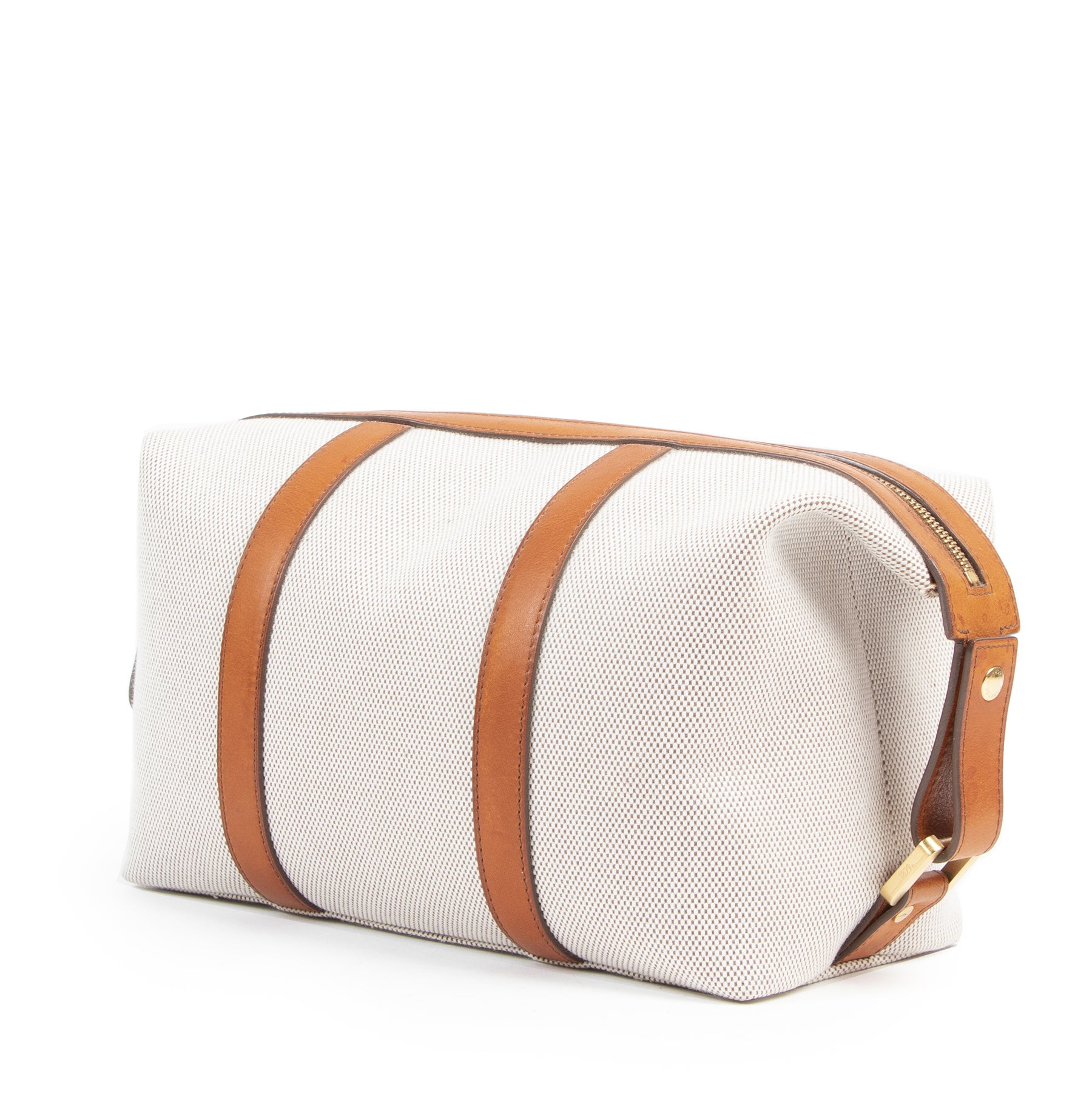 Delvaux Toile and Leather Pouch Bag