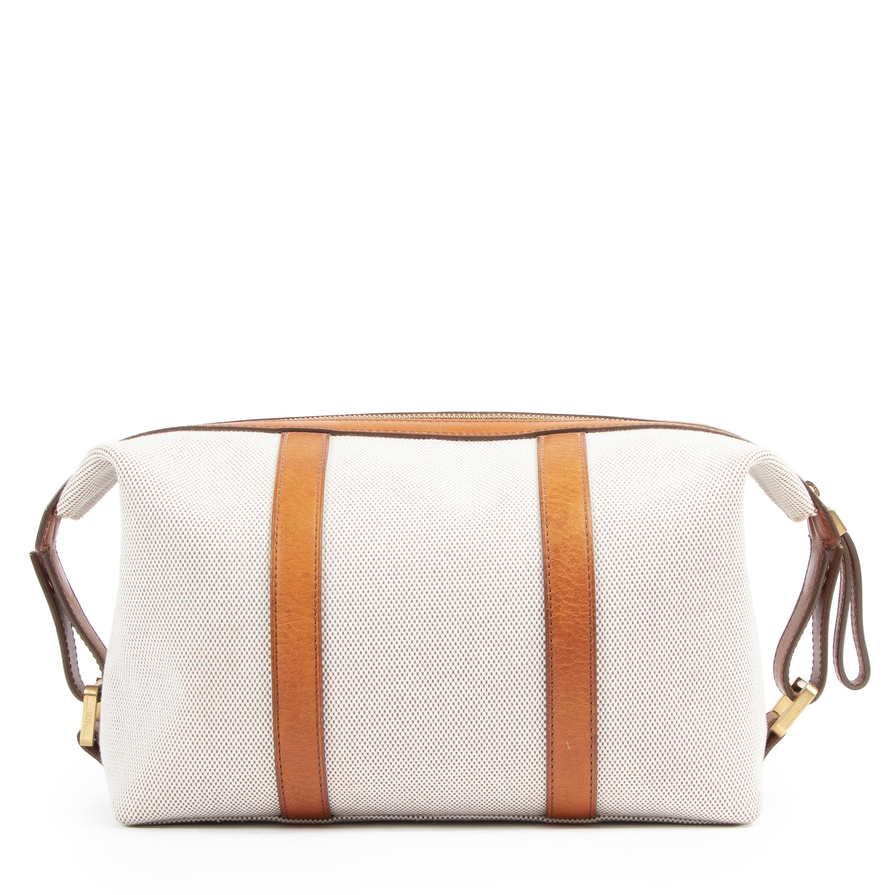 Delvaux Toile and Leather Pouch Bag