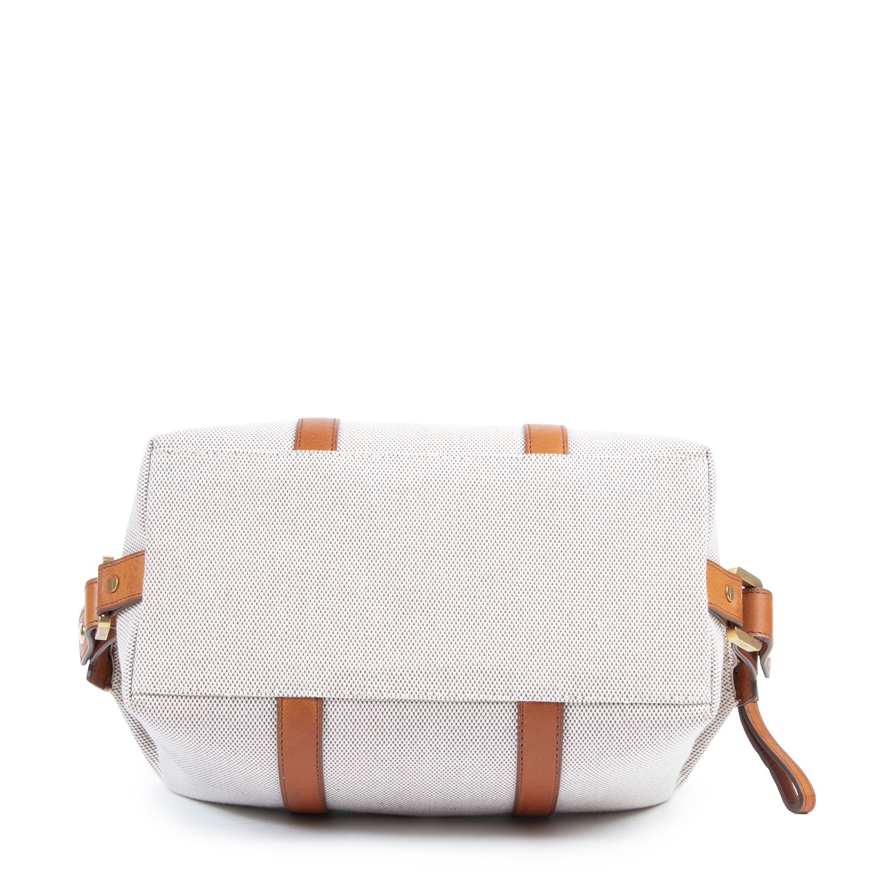 Delvaux Toile and Leather Pouch Bag