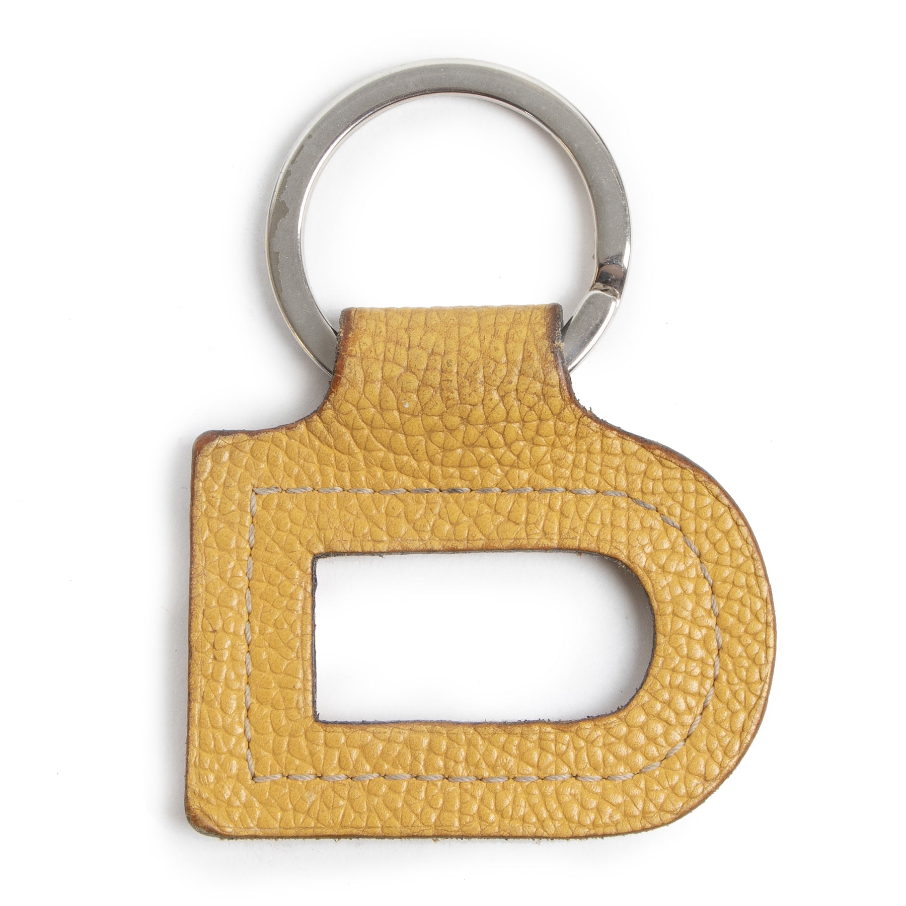 Authentic secondhand Delvaux Yellow Leather D Keychain