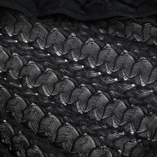 Chanel Black Ribbon Tie 10S Knit Dress - Size 34