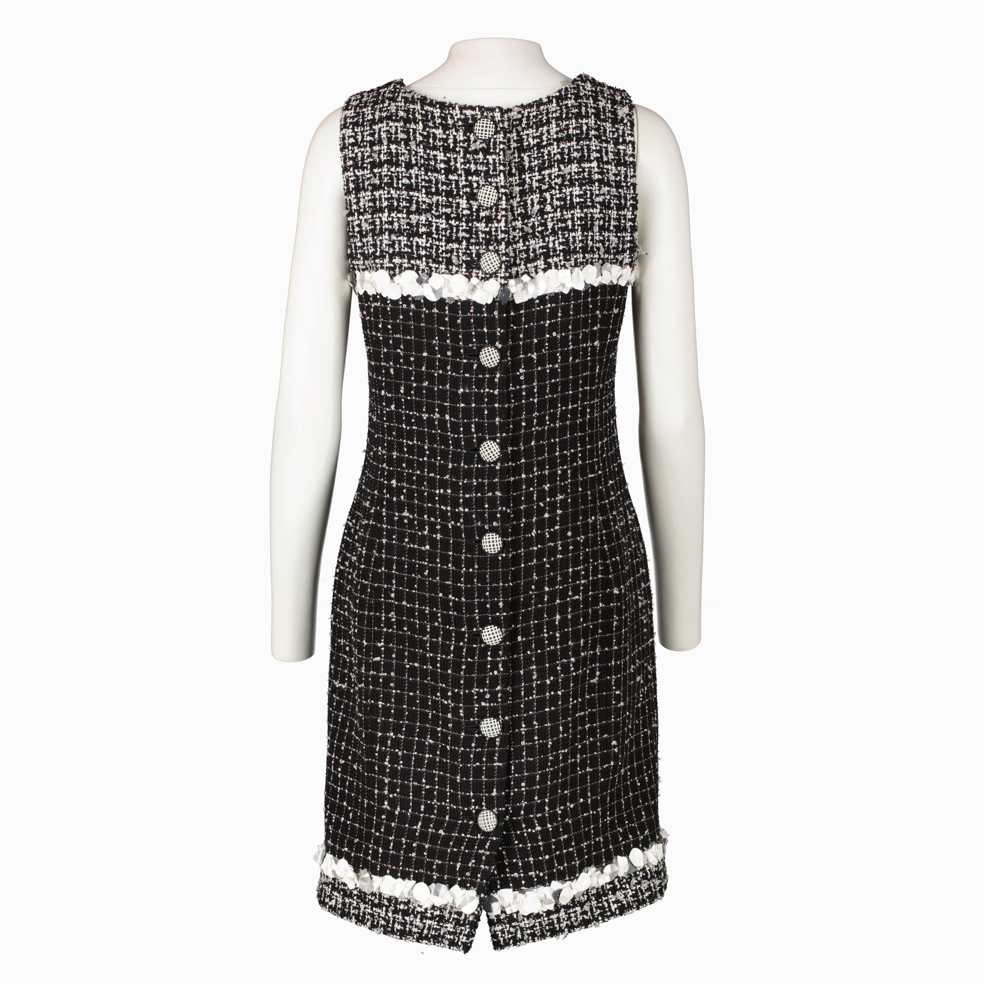 Chanel 09P Black Tweed Sequin Dress - Size 36