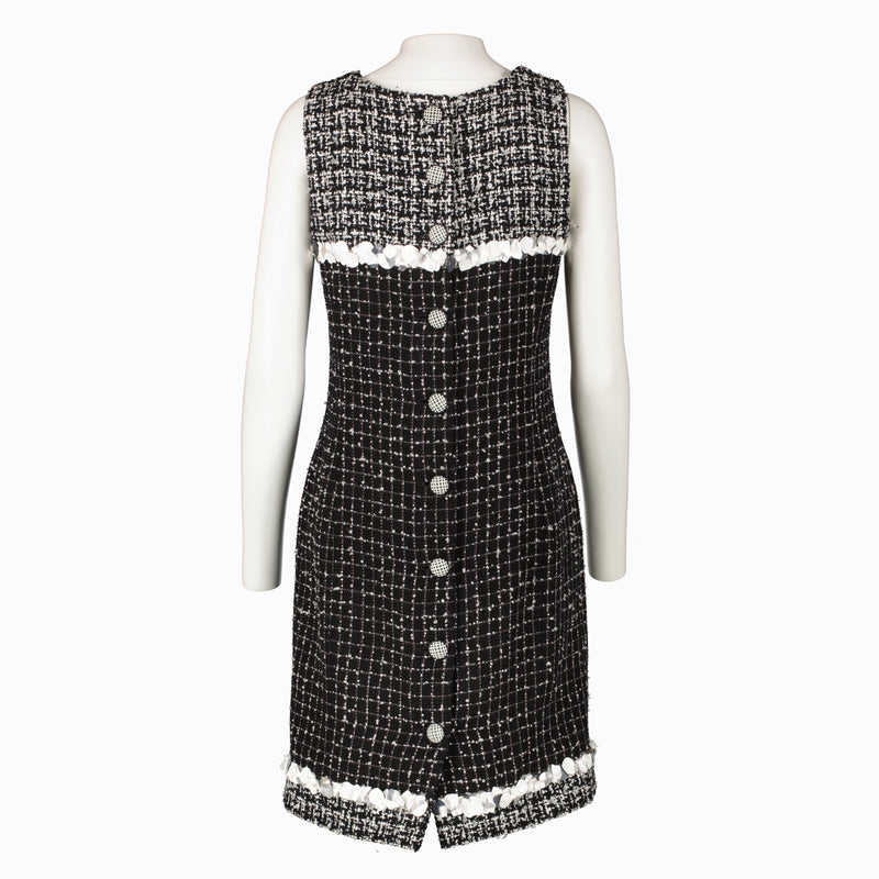 Chanel 09P Black Tweed Sequin Dress - Size 36