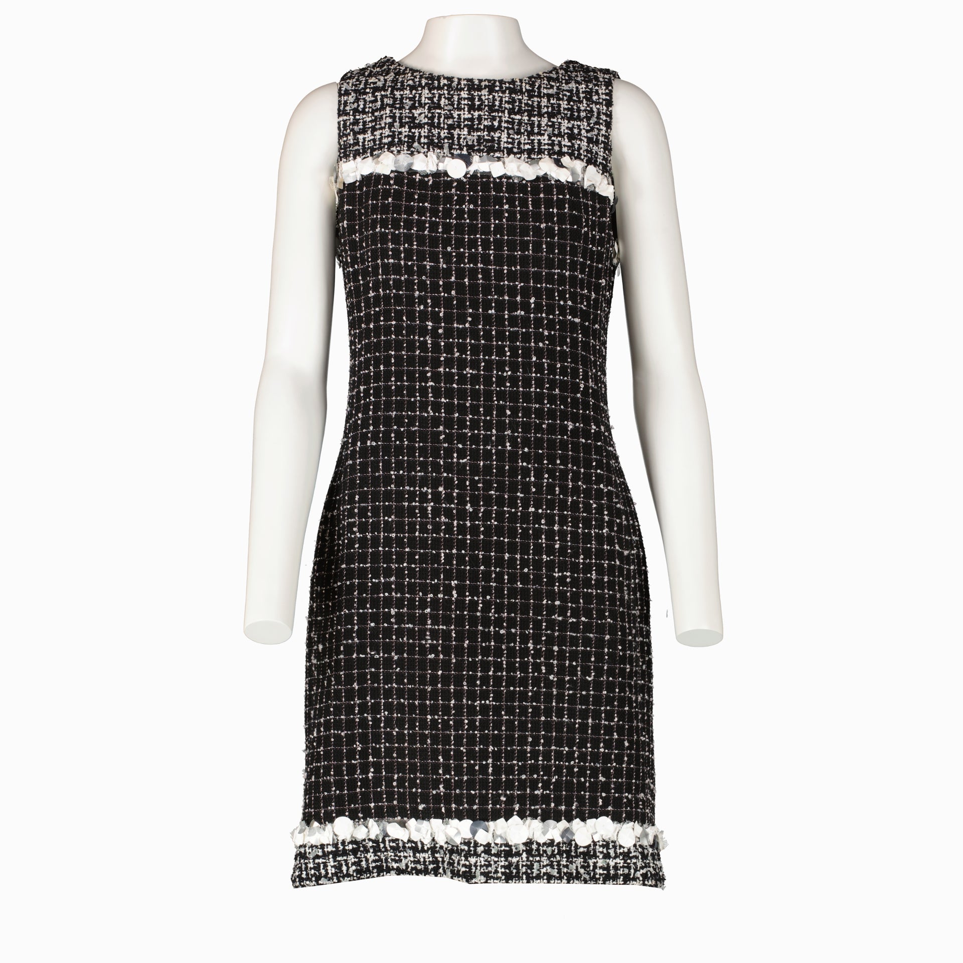 Chanel 09P Black Tweed Sequin Dress - Size 36