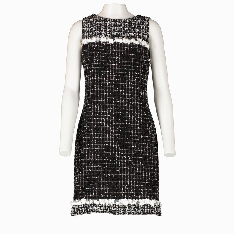Chanel 09P Black Tweed Sequin Dress - Size 36